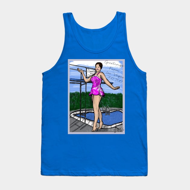 Greetings From Las Vegas 1956 Tank Top by TL Bugg